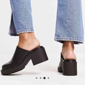 Monki Black Chunky Platform Mule Clogs